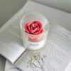 Rose candle gift Australia — handcrafted wax rose topping on soy glass jar candle, hand-poured Perth WA Krisha Essence