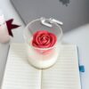 Rose and Romance soy candle in glass jar with handcrafted wax rose, romantic candle gift Perth Western Australia