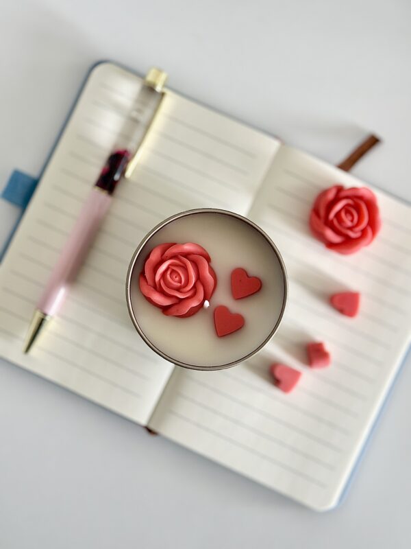 Handmade Valentines candle gift Australia – Rose Amour soy candle