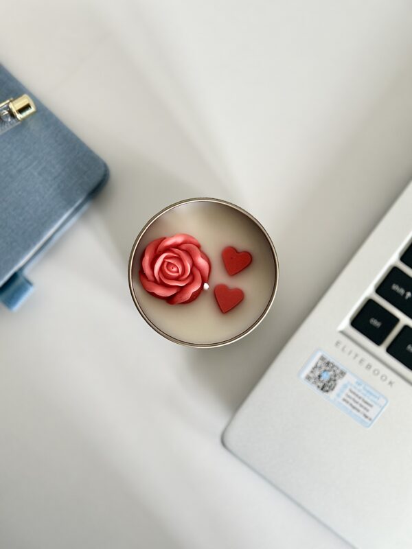 Rose Amour Valentines candle gift hand-poured soy candle for couples