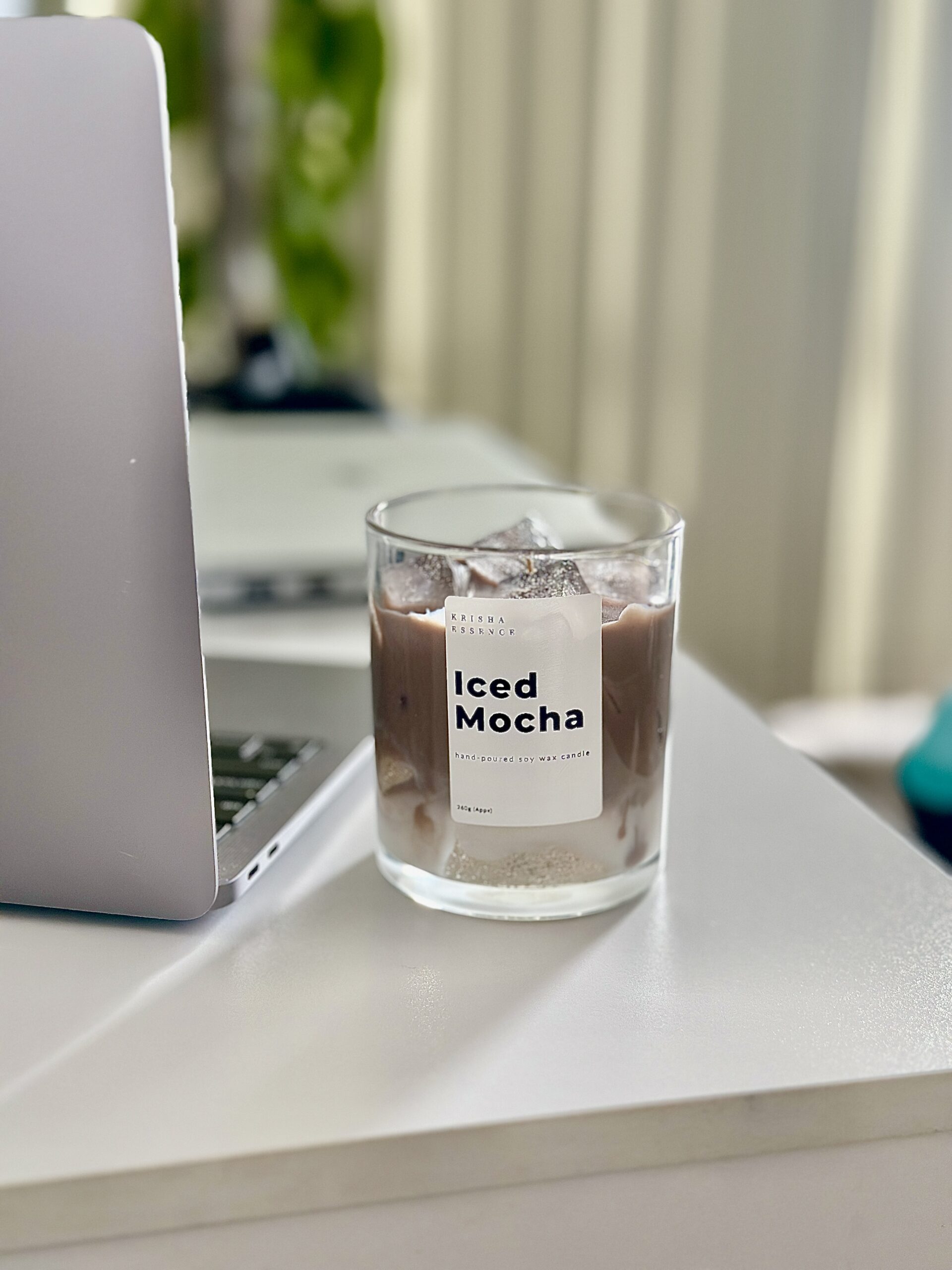 Iced Mocha soy wax candle with jelly wax ice cubes – hand-poured coffee candle from Perth