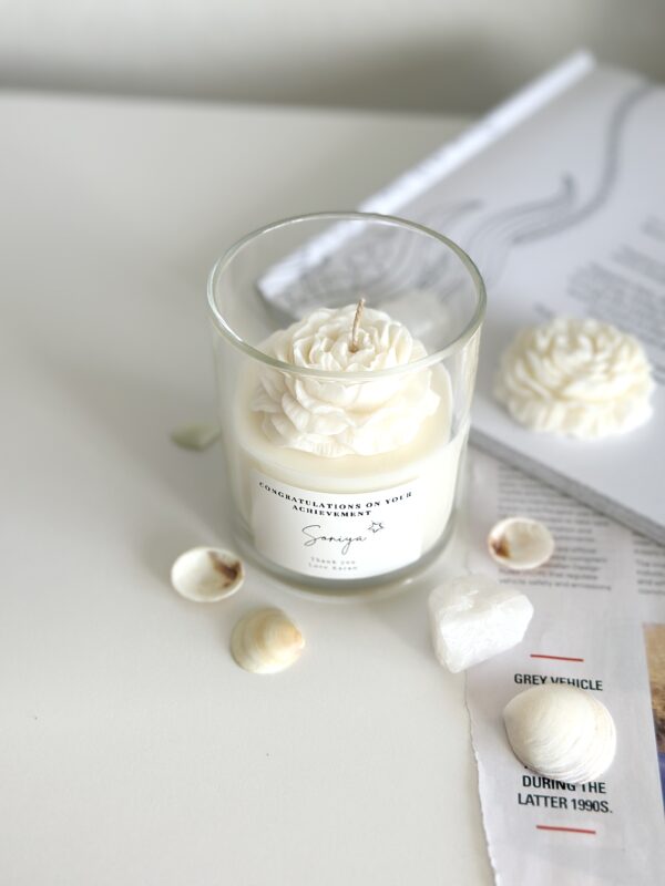 Custom Peony Candle – Personalised Soy Wax Gift