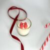 Festive 3-pack mini soy candles in gift box with decorative bows and pine tree toppers