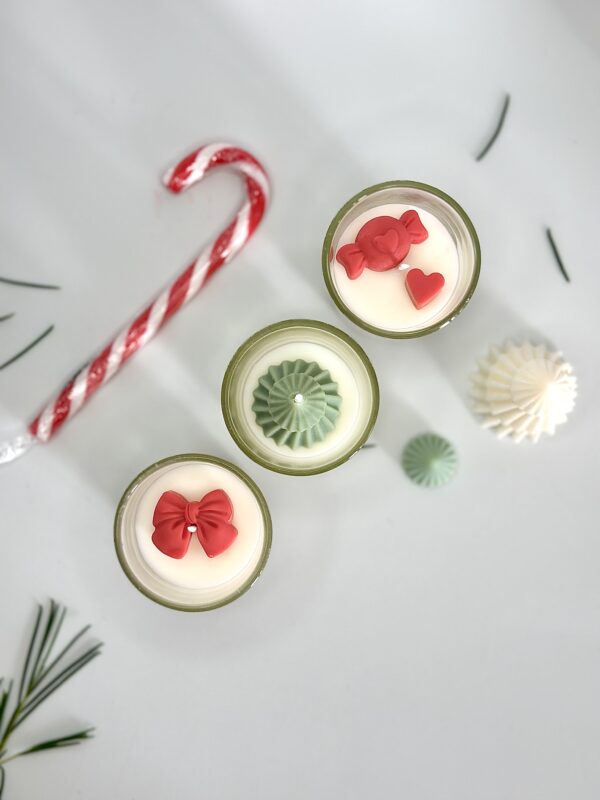 Holiday Charm 3-pack mini candles gift box Krisha Essence orchid vanilla sea salt nordic pine