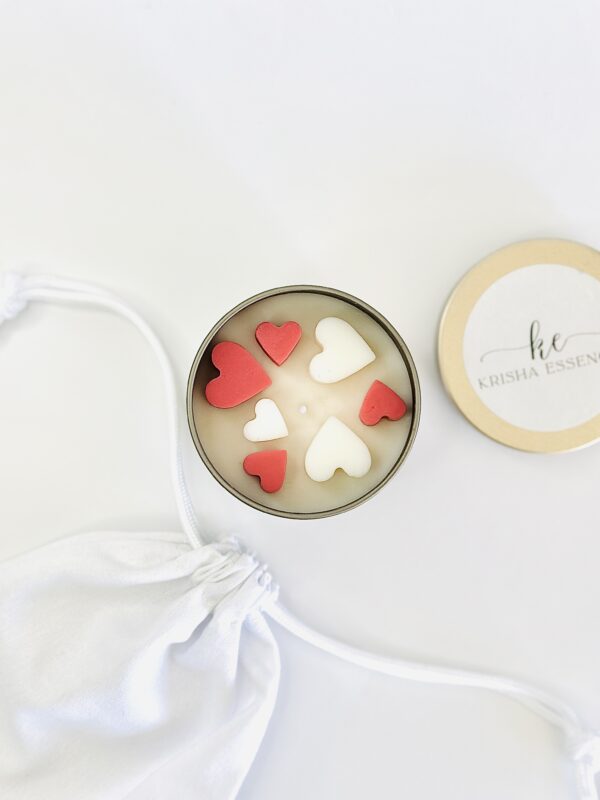 Australian made Valentines candle Heartlight in 85g hand-poured tin jar