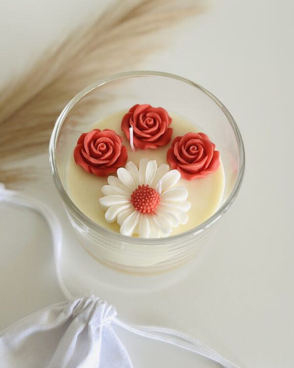 Minimalist glass jar candle labeled Forever Yours, Jasmine fragrance with clean-burning natural soy wax for home ambiance.