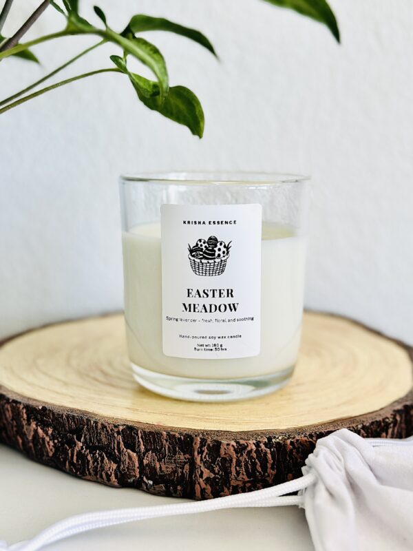 Lavender Easter candle Australia handmade soy wax Easter Meadow