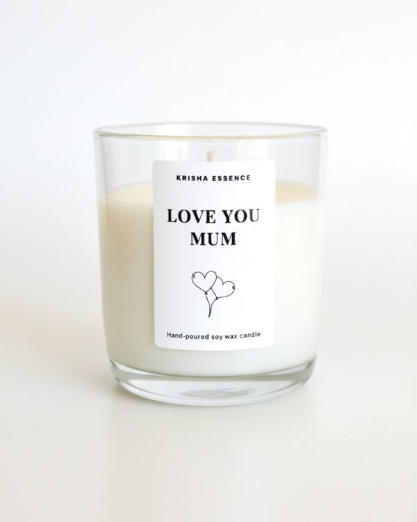 A premium clear glass jar candle featuring a customisable label, perfect for unique relaxation gifts for her, hand-poured in Western Australia.