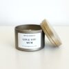 A sleek tin candle with a 'Love You Mum' label, representing the best Mother's Day gifts 2026, hand-poured with natural soy wax in Perth.