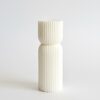 Close-up of a 100% natural soy wax pillar candle showing the artisan velvet-matte texture, perfect for unique Mother's Day gifts and restorative rituals.