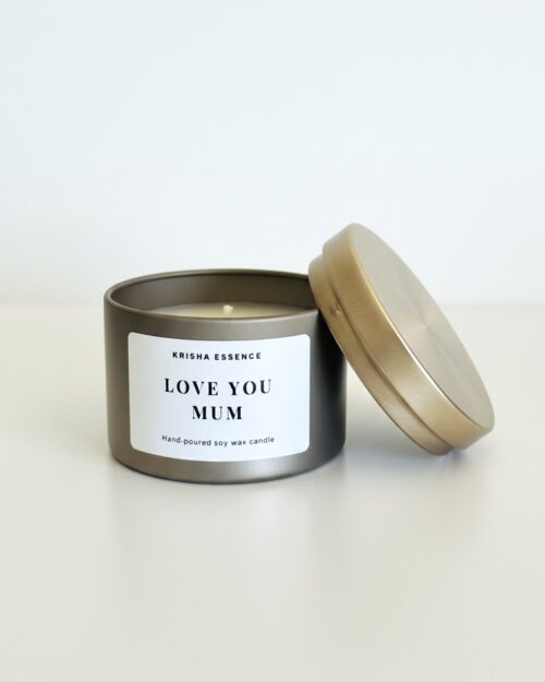 A portable tin candle with a lid styled on a table, a versatile and high-quality choice for Mother's Day gifts 2026 in Australia.