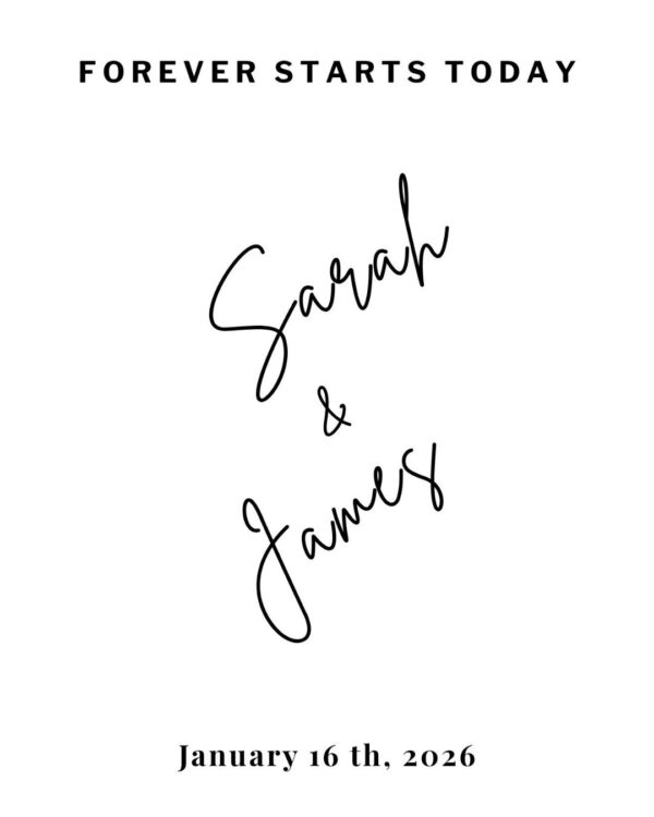 Custom personalised wedding candle label for Bridal Rose bonbonniere — couple names and date in script font, hand-printed in-house by Krisha Essence Perth WA