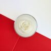 Top view of Bridal Rose sculptural wax rose candle — personalised soy wax wedding bonbonniere hand-poured in Perth Australia by Krisha Essence
