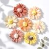 Mini soy wax daisy candle favour bulk pack Australia — handmade event favour no minimum order Krisha Essence Perth WA