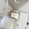 Cheers to Bridesmaids personalised soy candle gift in champagne tin with individual bridesmaid name label and crown icon, white cotton drawstring bag, Perth WA Krisha Essence