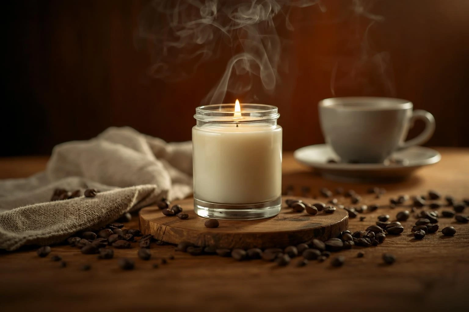 Coffee candles handmade with soy wax by Krisha Essence in Perth, Western Australia